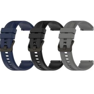 3-Pack Straps Compatible with Honor Watch GS 3 Smartwatch Replacement Silicone